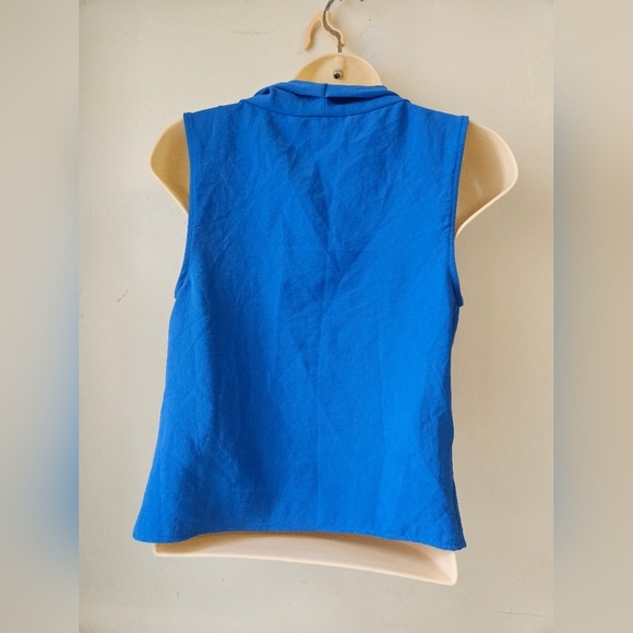 Zara Women's Blue Draped Sleeveless Tank Top XS NWT. - Picture 2 of 5